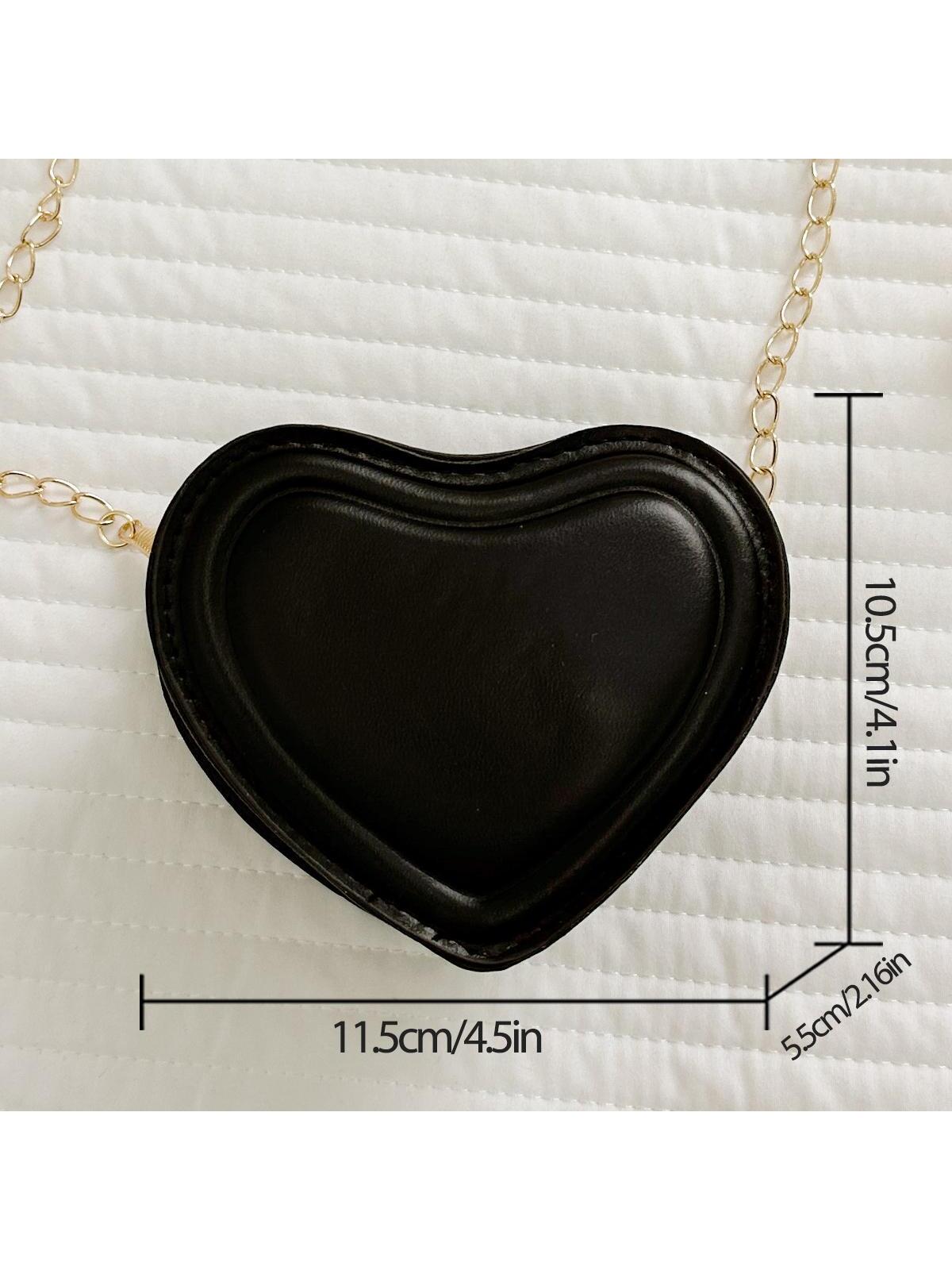 Mini Novelty Bag Heart Design PU Black Fashionable Valentines, Fashionable Heart Purse, Perfectly Match With Valentine Day Dress
