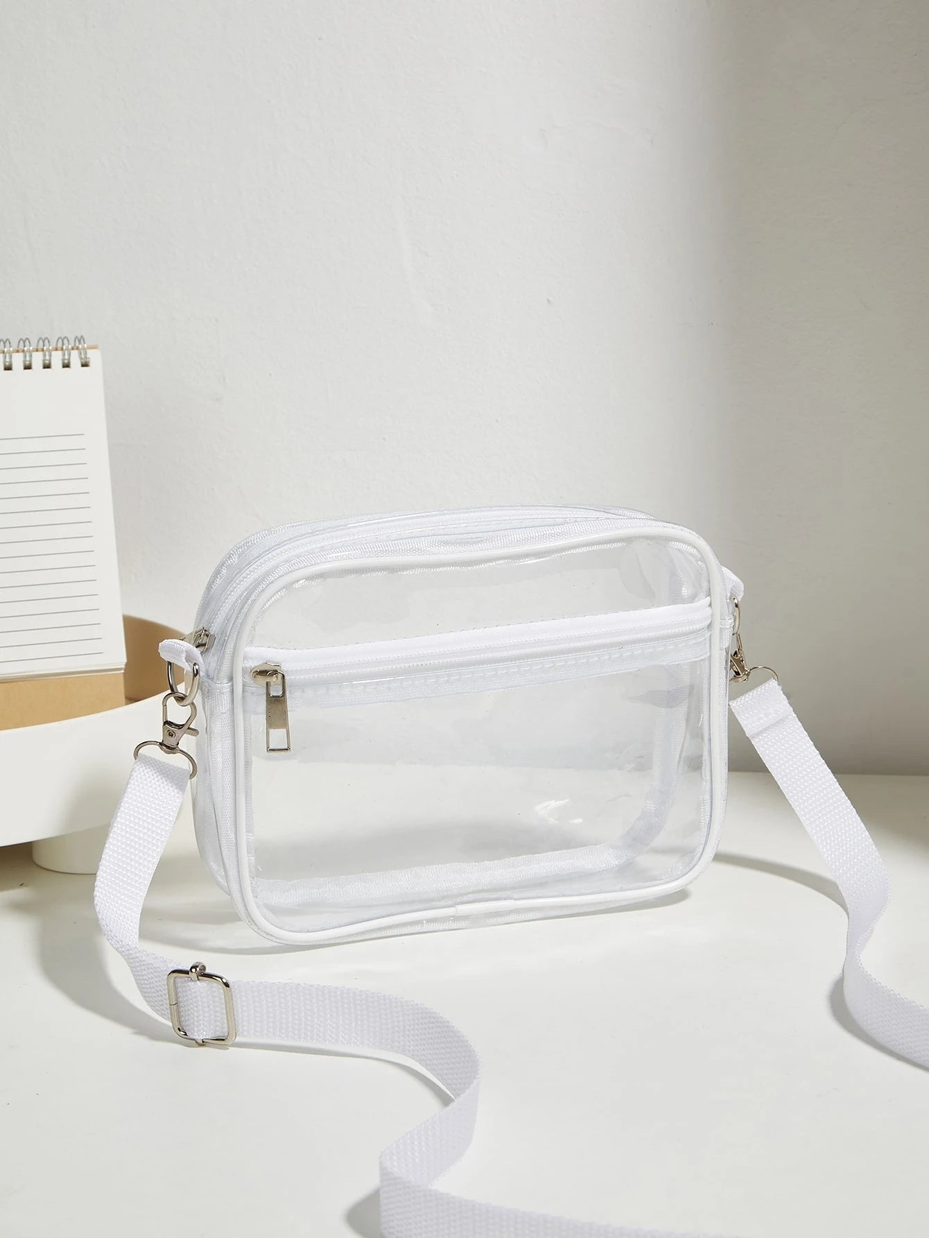Mini Square Bag Clear Pvc Adjustable Strap, Stadium Approved 12 X 12 X 6 Clear Transparent Purse Bag For Concerts Sports Events Fe