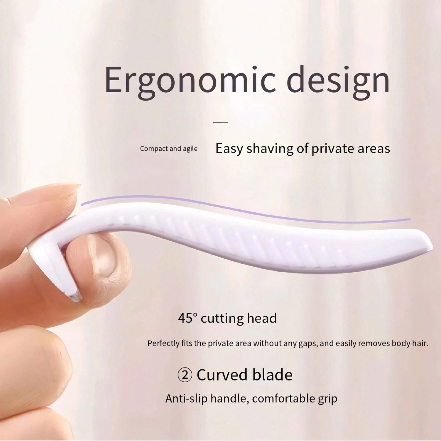 Mini Women's Painless Underarm & Bikini Hair Trimmer- Reusable Razor, Smooth Skin, No Irritation, No Cuts, Multiple Colors Available
