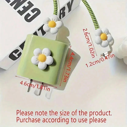 Minimalist Floral Charging Protector Case, Suitable For Apple 14/13/16/15 Series Fast Charging Adapter, 20W Charger Protector Case, Ideal Gift
