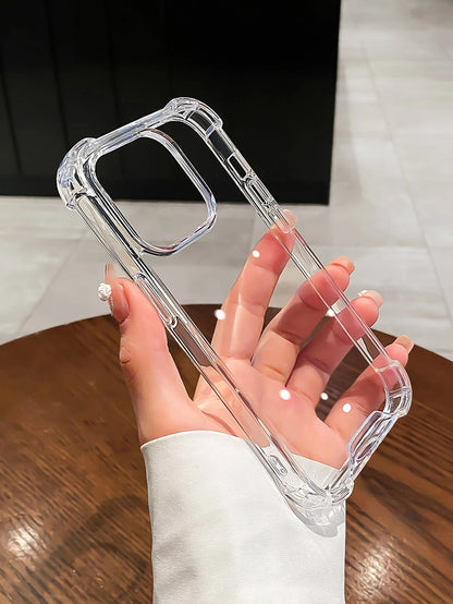 Minimalist Luxury Screen Protection Solid Color Material High-End Transparent Acrylic Airbag Shockproof Phone Premium Case Compatible With IPhone 17 Pro Max/17 Pro/17 Air/17/16 Pro Max/16/16 Pro/16 Pl