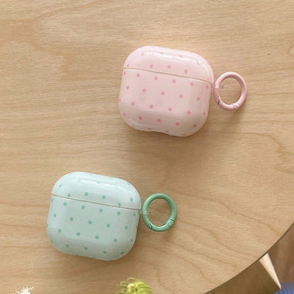 Minimalist Pink Polka Dot Patterns Bluetooth Earphone Cases Minimalist Pink Polka Dot Patterns Bluetooth Earphone Case Pink Polka Dot Simple Design Earphone Case + Hanging Ring Set Compatible With App