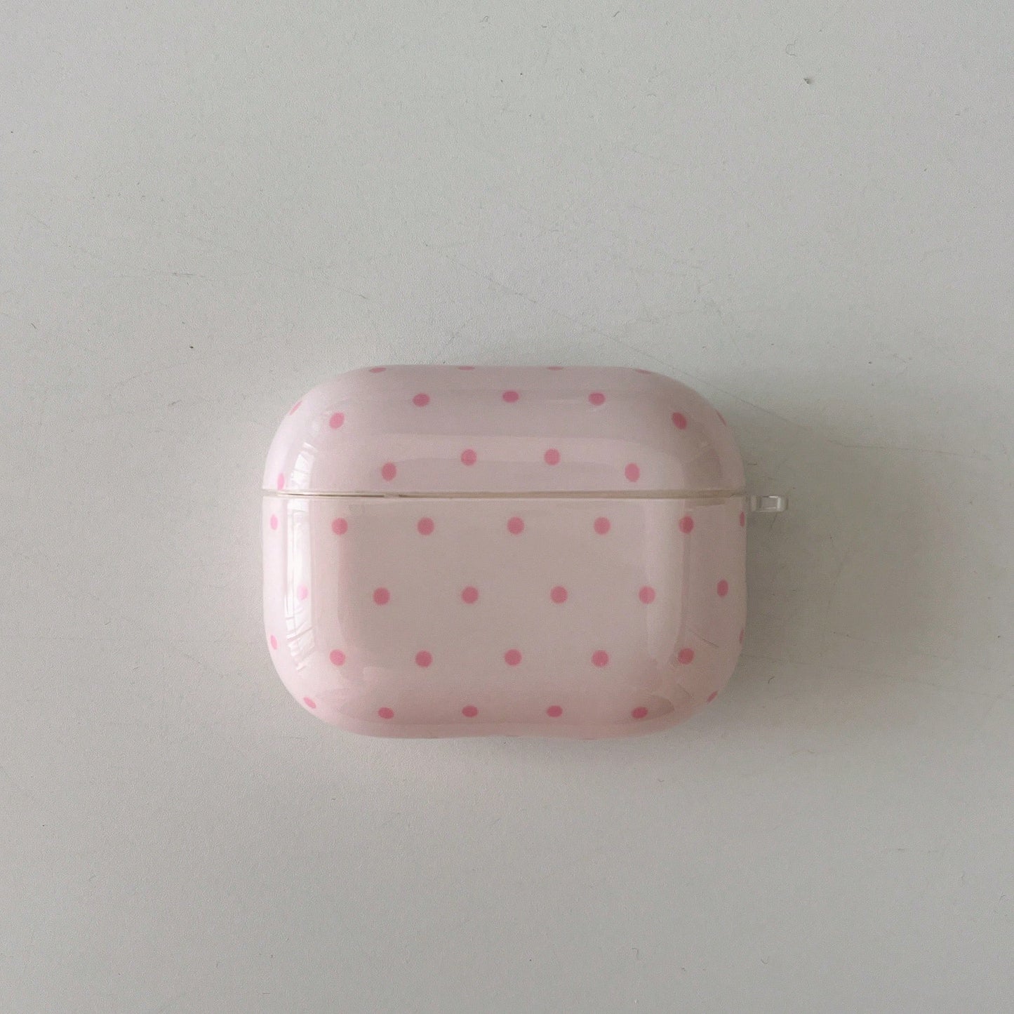 Minimalist Pink Polka Dot Patterns Bluetooth Earphone Cases Minimalist Pink Polka Dot Patterns Bluetooth Earphone Case Pink Polka Dot Simple Design Earphone Case + Hanging Ring Set Compatible With App