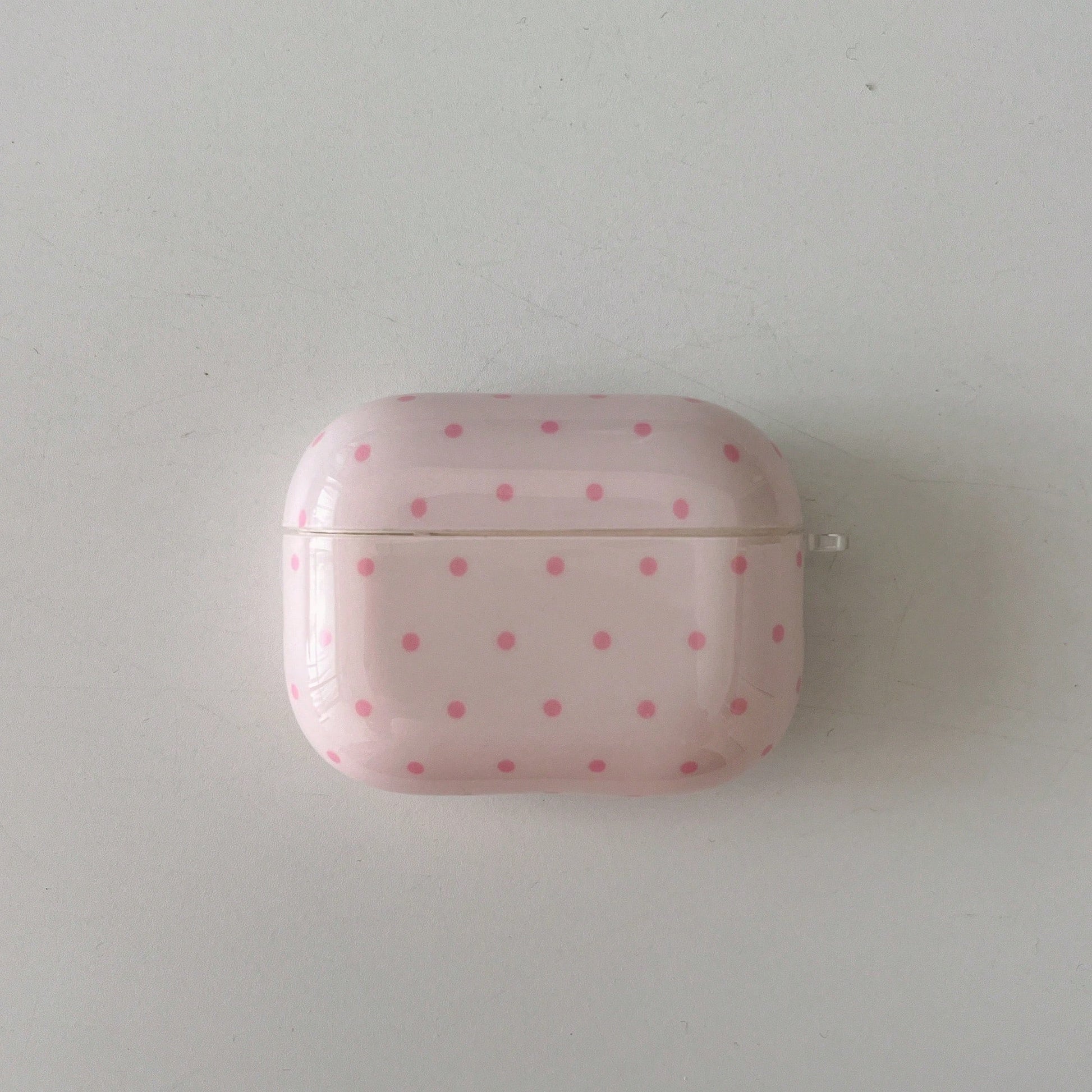 Minimalist Pink Polka Dot Patterns Bluetooth Earphone Cases Minimalist Pink Polka Dot Patterns Bluetooth Earphone Case Pink Polka Dot Simple Design Earphone Case + Hanging Ring Set Compatible With App