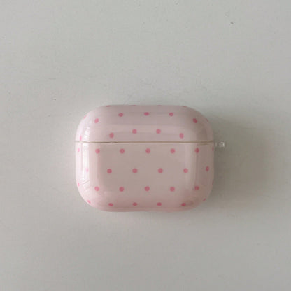 Minimalist Pink Polka Dot Patterns Bluetooth Earphone Cases Minimalist Pink Polka Dot Patterns Bluetooth Earphone Case Pink Polka Dot Simple Design Earphone Case + Hanging Ring Set Compatible With App