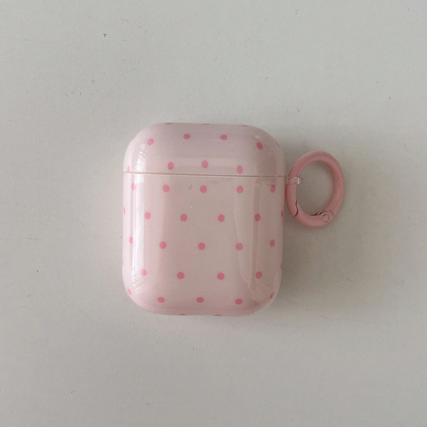 Minimalist Pink Polka Dot Patterns Bluetooth Earphone Cases Minimalist Pink Polka Dot Patterns Bluetooth Earphone Case Pink Polka Dot Simple Design Earphone Case + Hanging Ring Set Compatible With App