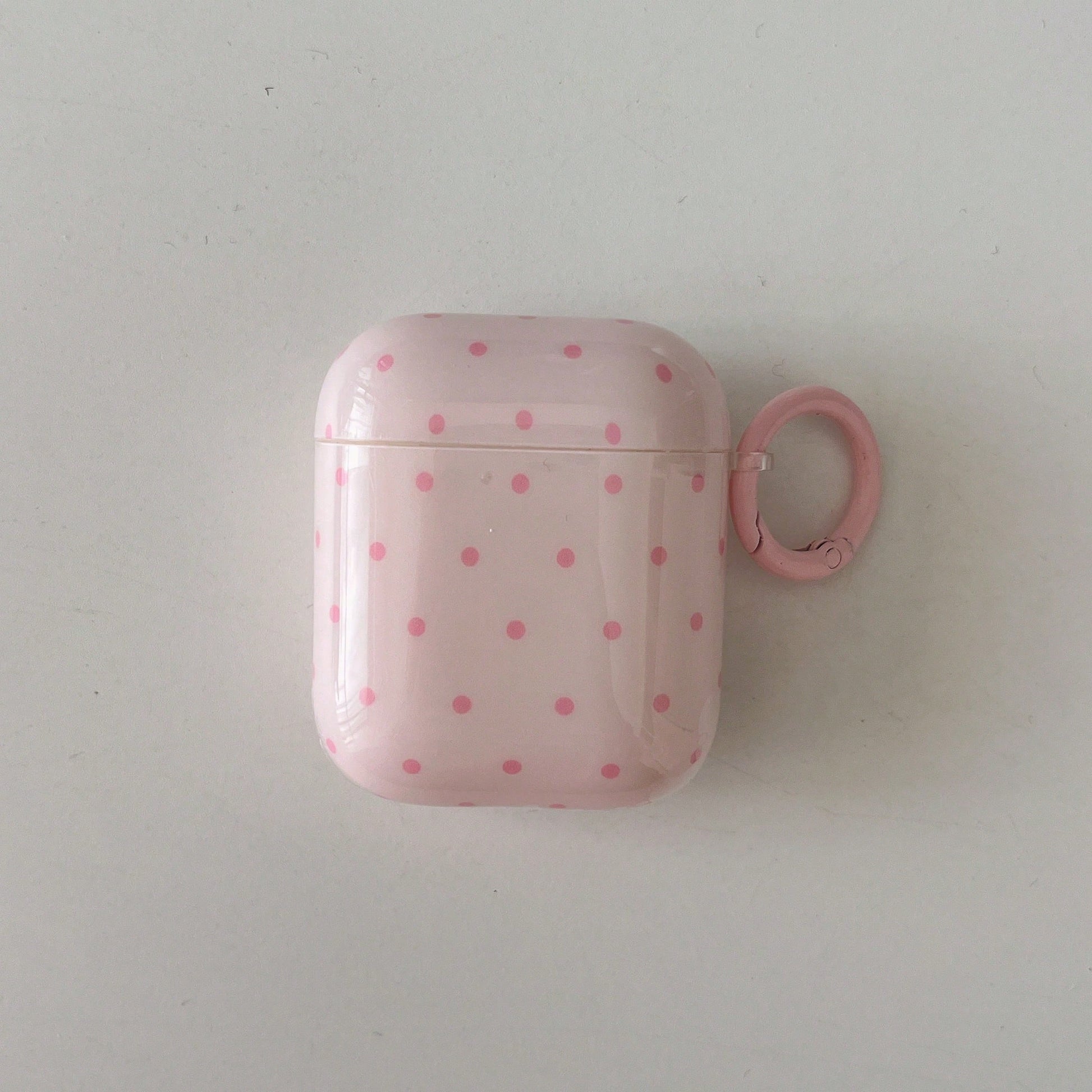 Minimalist Pink Polka Dot Patterns Bluetooth Earphone Cases Minimalist Pink Polka Dot Patterns Bluetooth Earphone Case Pink Polka Dot Simple Design Earphone Case + Hanging Ring Set Compatible With App