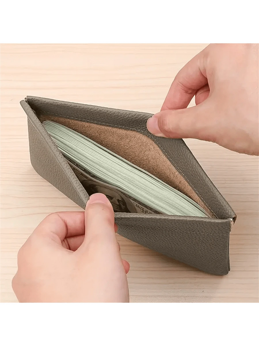 Minimalist PU Long Wallet With Self-Closing Function, Can Hold Passport, Driver's License, ID Card, Earphone Cables, Also Can Be Used As Cosmetic Bag, Wallet, Phone Pouch