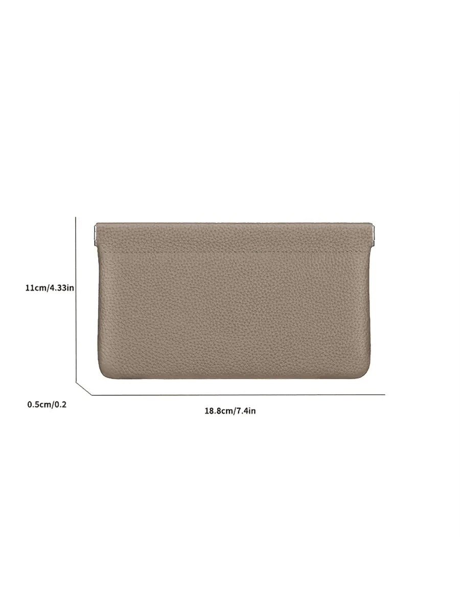 Minimalist PU Long Wallet With Self-Closing Function, Can Hold Passport, Driver's License, ID Card, Earphone Cables, Also Can Be Used As Cosmetic Bag, Wallet, Phone Pouch
