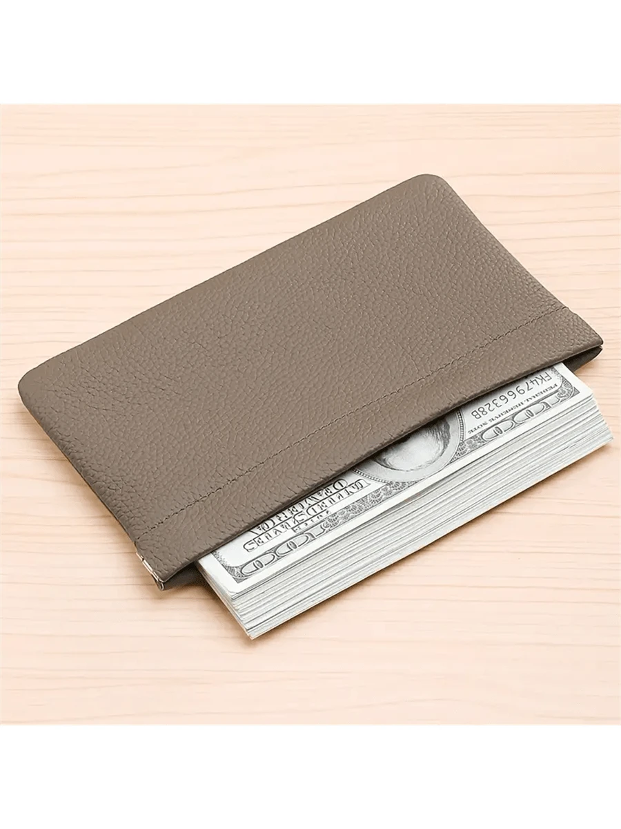 Minimalist PU Long Wallet With Self-Closing Function, Can Hold Passport, Driver's License, ID Card, Earphone Cables, Also Can Be Used As Cosmetic Bag, Wallet, Phone Pouch