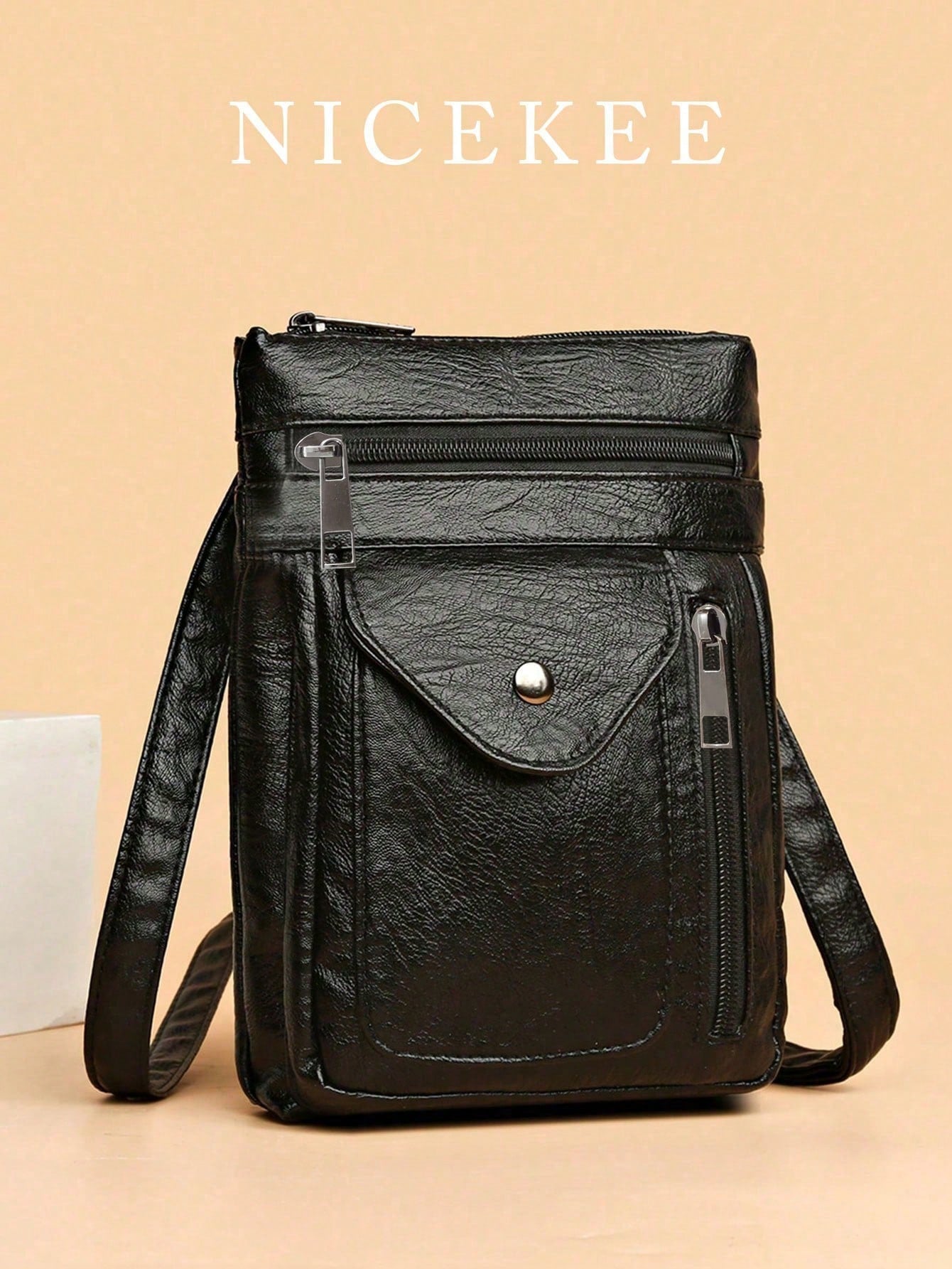 Minimalist Versatile Faux Leather Phone Bag, Fashionable Lightweight Shoulder Bag, Lightweight Fashion Mini Crossbody Bag
