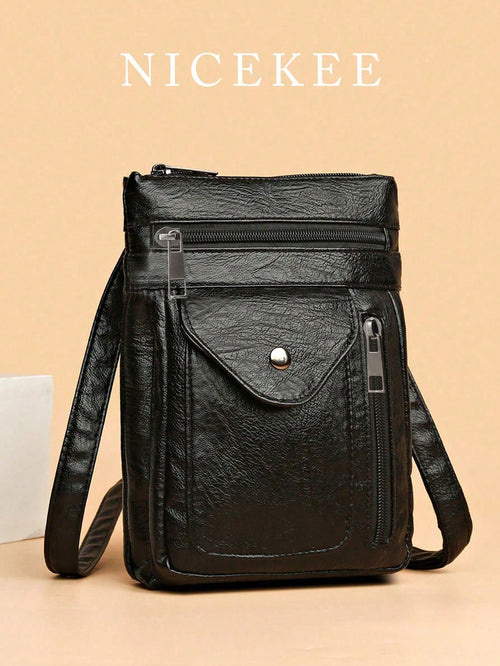Minimalist Versatile Faux Leather Phone Bag, Fashionable Lightweight Shoulder Bag, Lightweight Fashion Mini Crossbody Bag