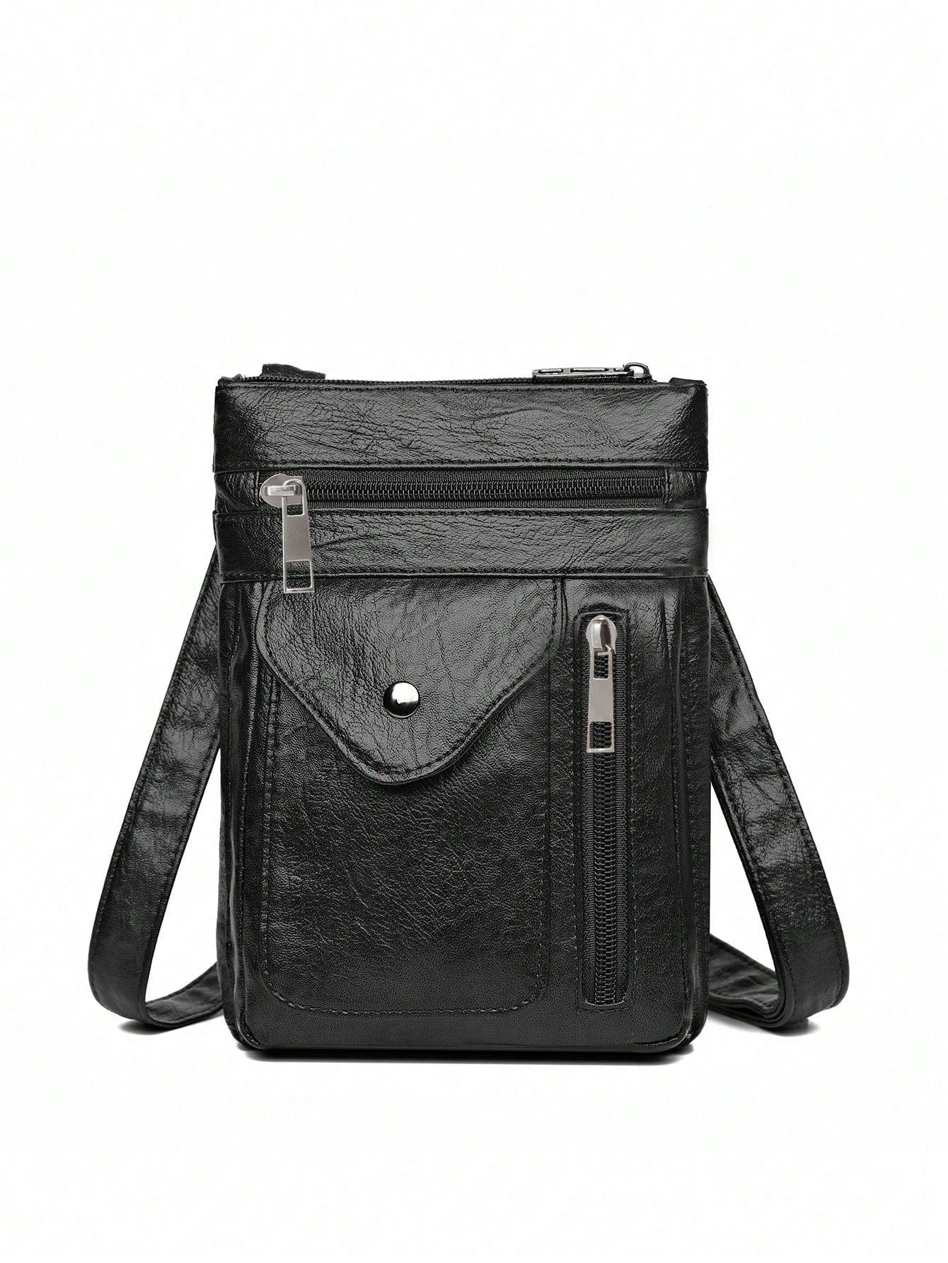 Minimalist Versatile Faux Leather Phone Bag, Fashionable Lightweight Shoulder Bag, Lightweight Fashion Mini Crossbody Bag