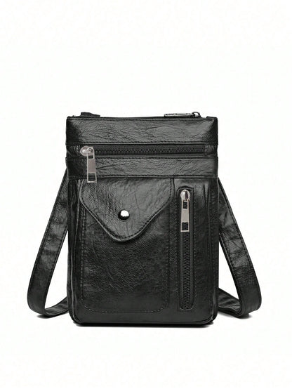 Minimalist Versatile Faux Leather Phone Bag, Fashionable Lightweight Shoulder Bag, Lightweight Fashion Mini Crossbody Bag