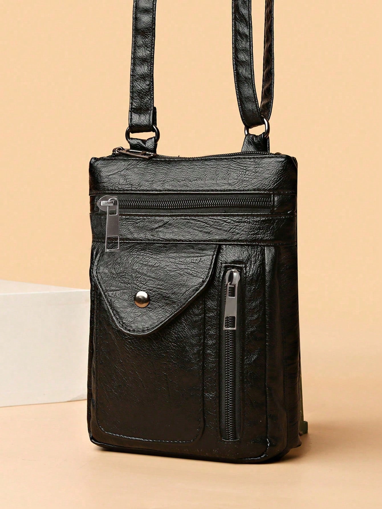 Minimalist Versatile Faux Leather Phone Bag, Fashionable Lightweight Shoulder Bag, Lightweight Fashion Mini Crossbody Bag