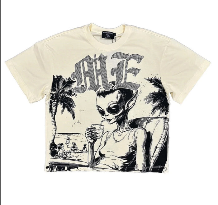 MIXED EMOTION-ME "BEACH RHINESTONE TEE"