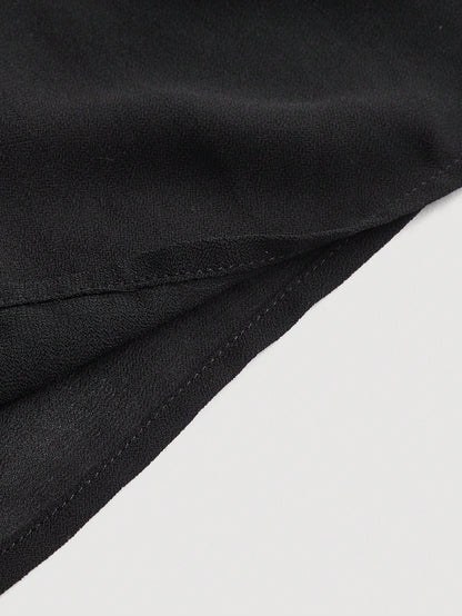MOD Solid Frill Trim Ruffle Hem Skirt