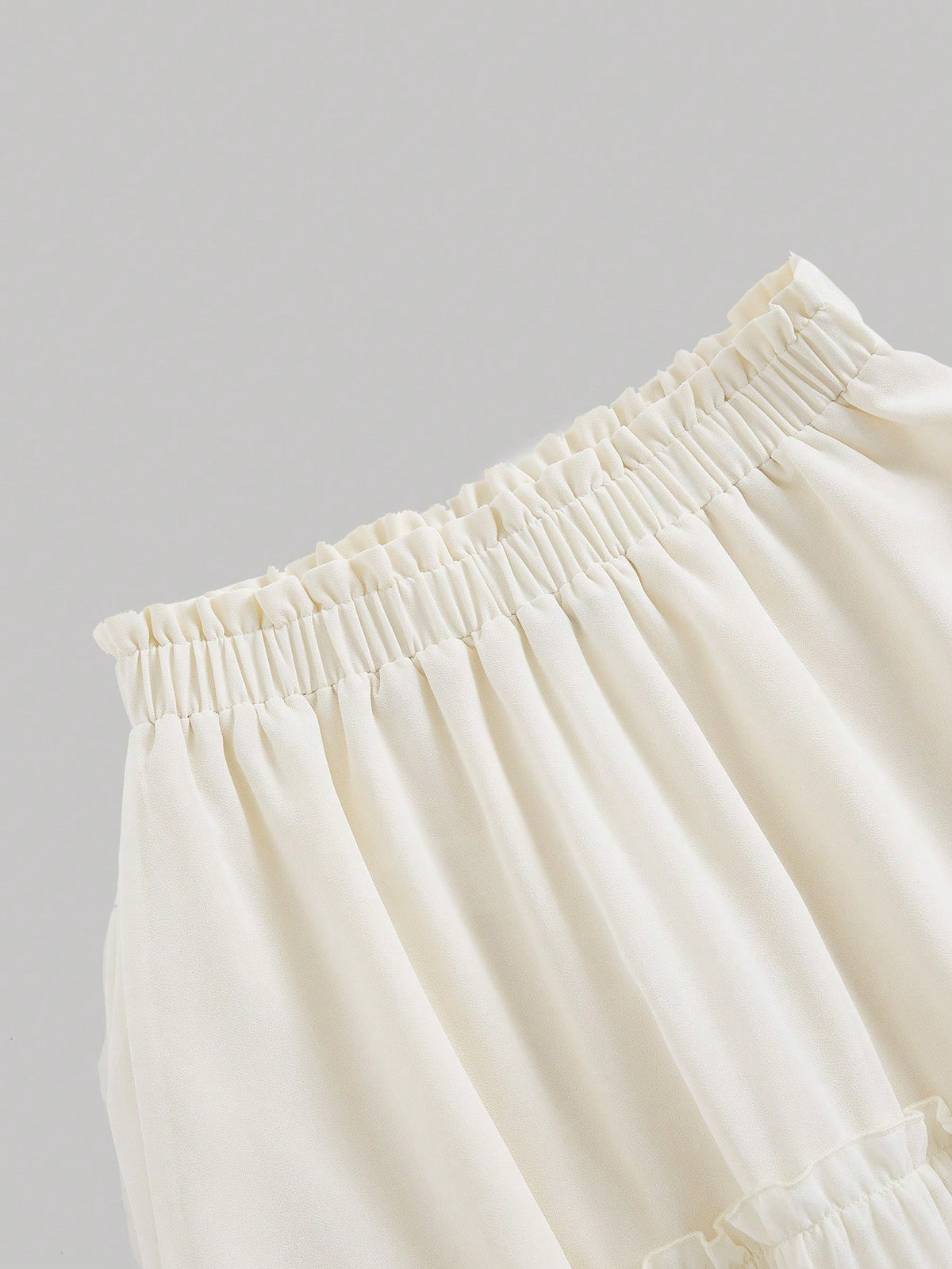 MOD Solid Frill Trim Ruffle Hem Skirt