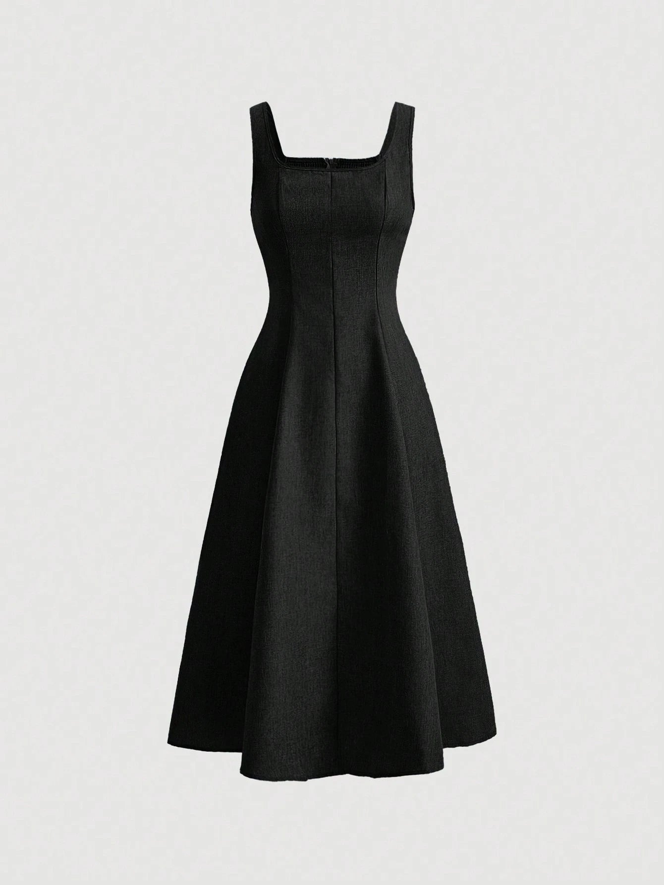 MOD Women Casual Solid Color Sleeveless Waist Cinched Sundress For Summer,Business Casual Woman