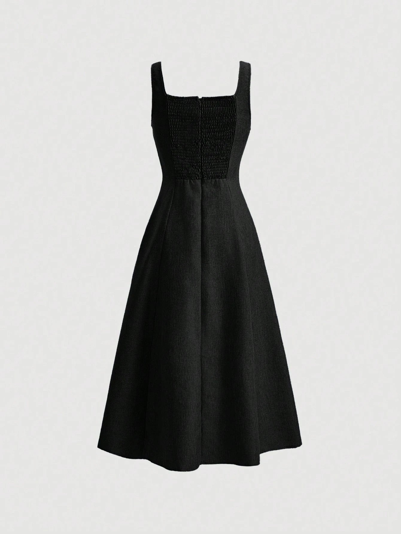 MOD Women Casual Solid Color Sleeveless Waist Cinched Sundress For Summer,Business Casual Woman