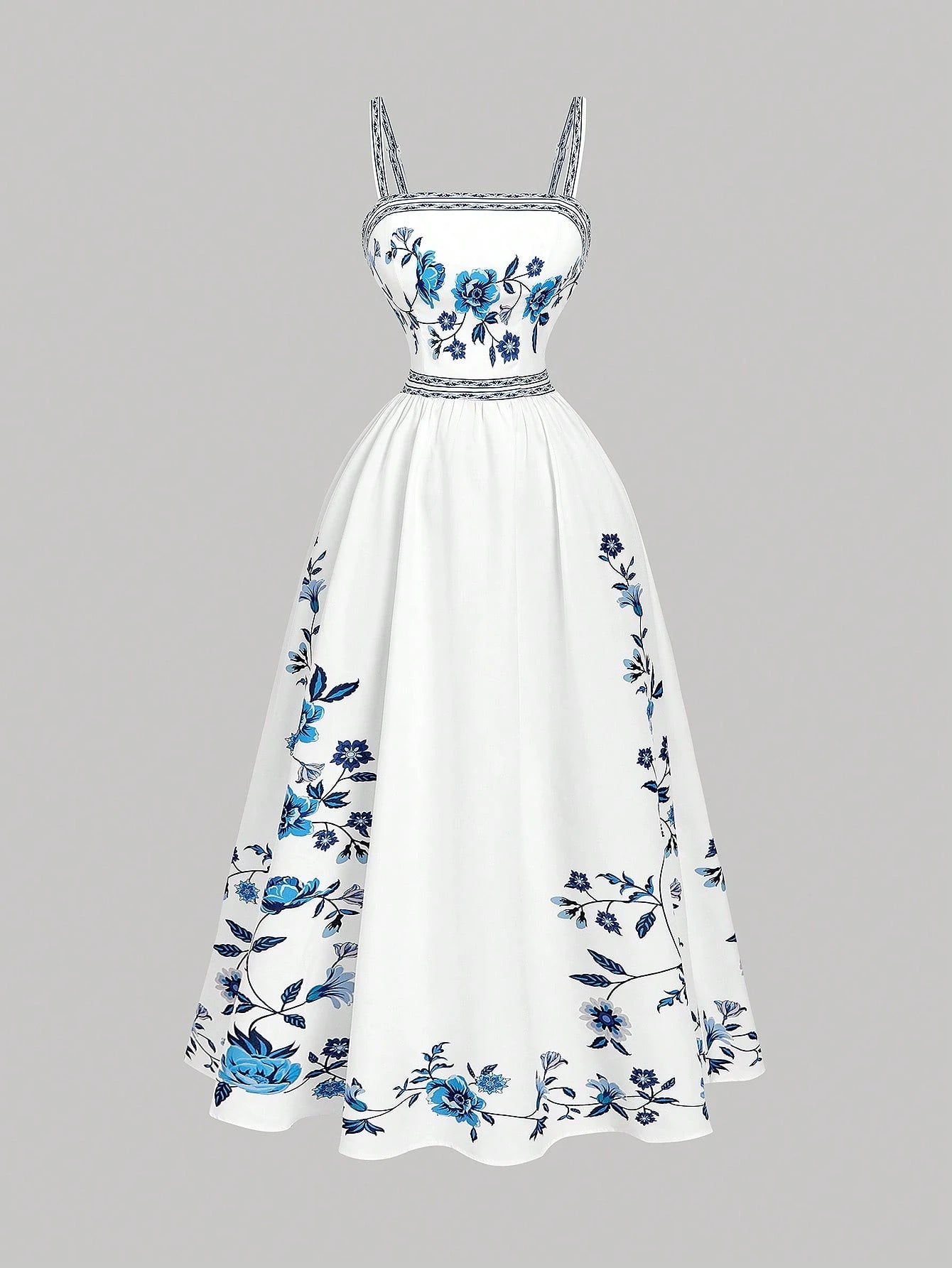 MOD Women's Elegant Floral Print Sleeveless Long Dress, Summer,Boho Clothes Women, Music Festival, Going Out
