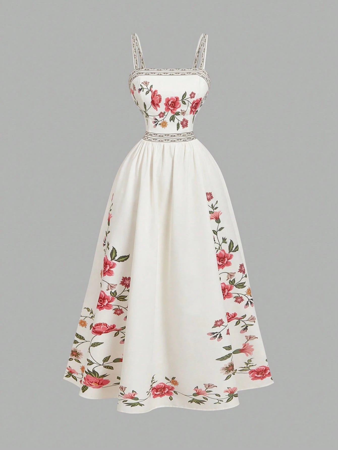 MOD Women's Elegant Floral Print Sleeveless Long Dress, Summer,Boho Clothes Women, Music Festival, Going Out