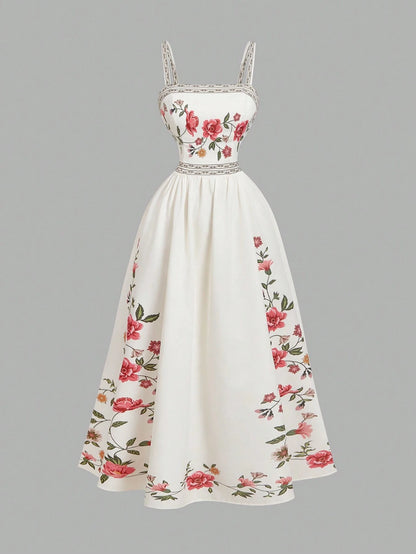 MOD Women's Elegant Floral Print Sleeveless Long Dress, Summer,Boho Clothes Women, Music Festival, Going Out