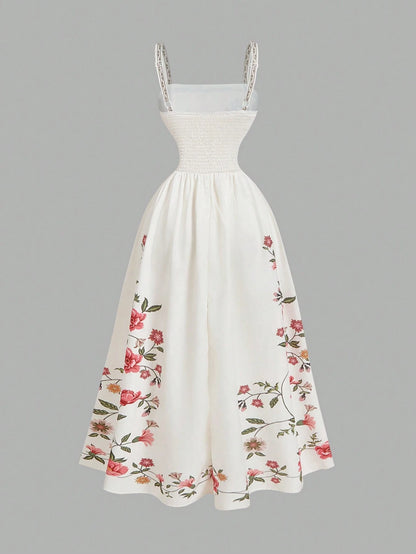 MOD Women's Elegant Floral Print Sleeveless Long Dress, Summer,Boho Clothes Women, Music Festival, Going Out