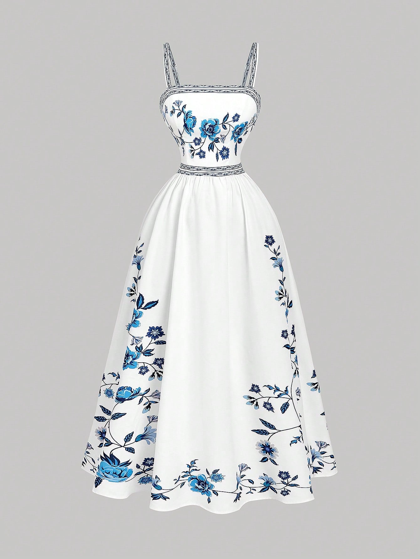 MOD Women's Elegant Floral Print Sleeveless Long Dress, Summer,Boho Clothes Women, Music Festival, Going Out