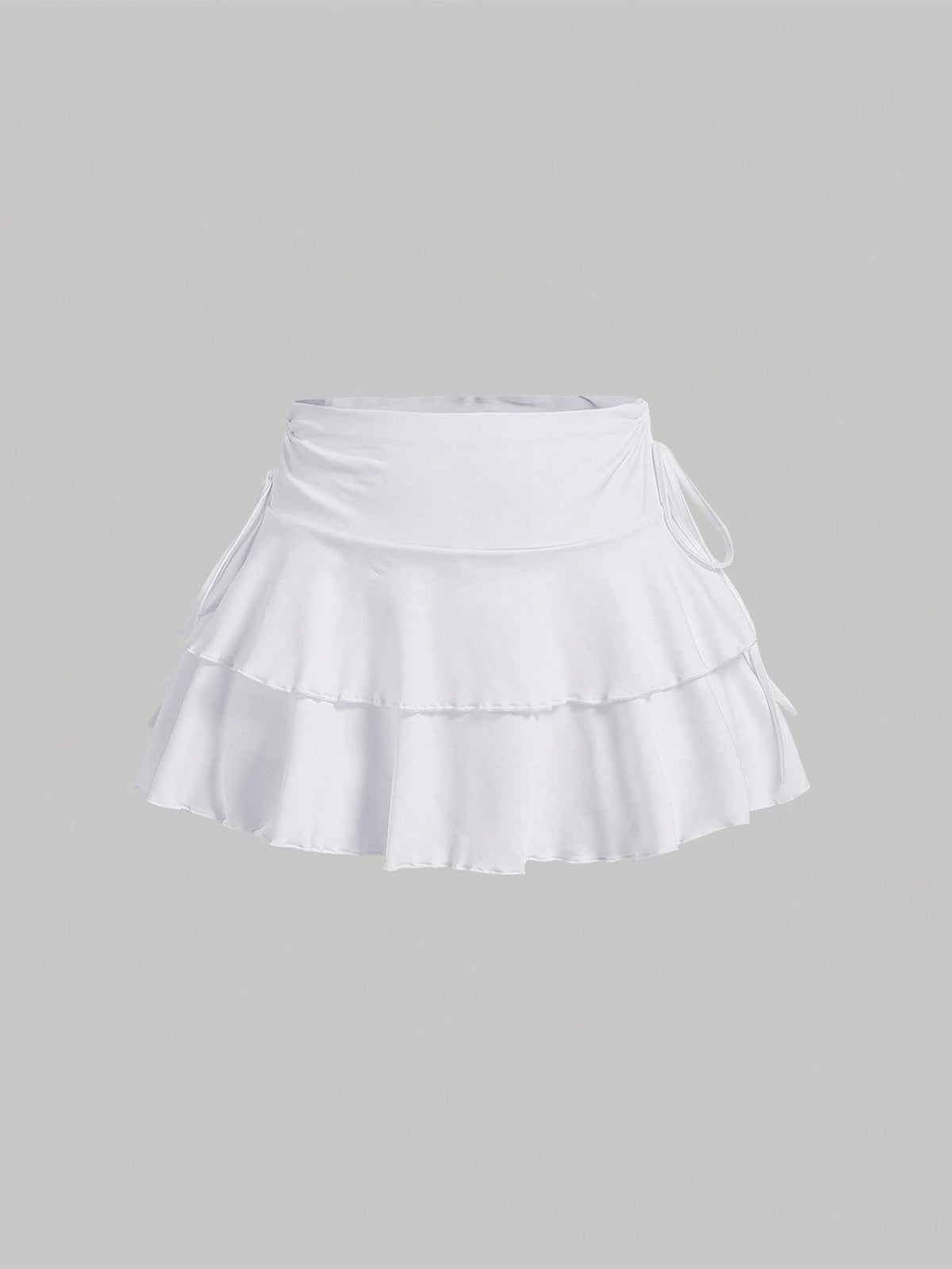 MOD Women's Solid Color Drawstring Pleated Waist Skirt