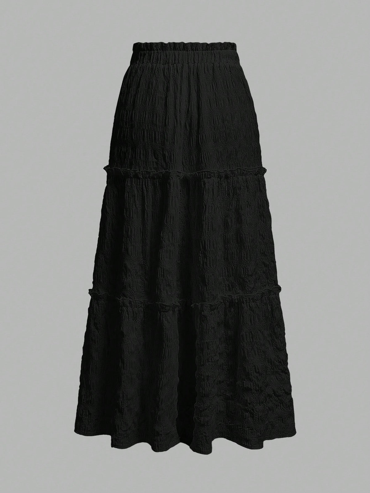 MOD Women's Solid Color Elastic Waist Frill Trim Casual Skirt