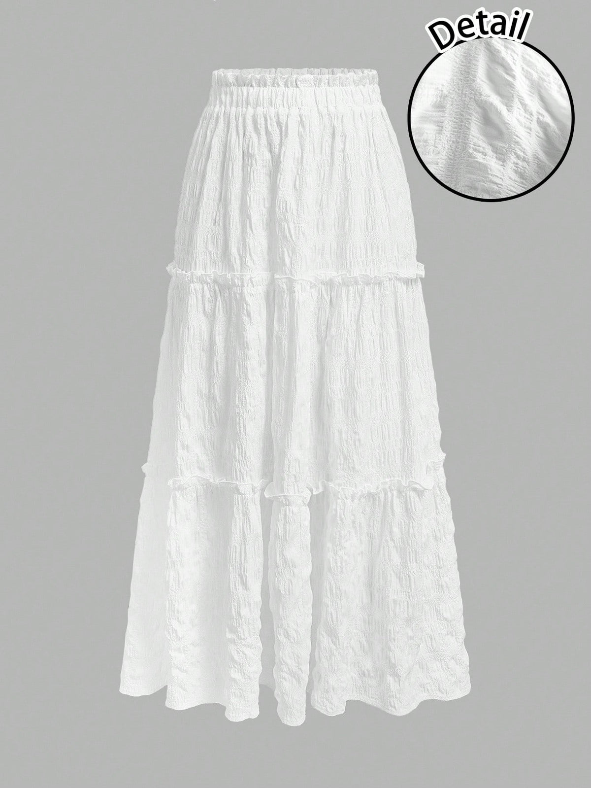 MOD Women's Solid Color Elastic Waist Frill Trim Casual Skirt