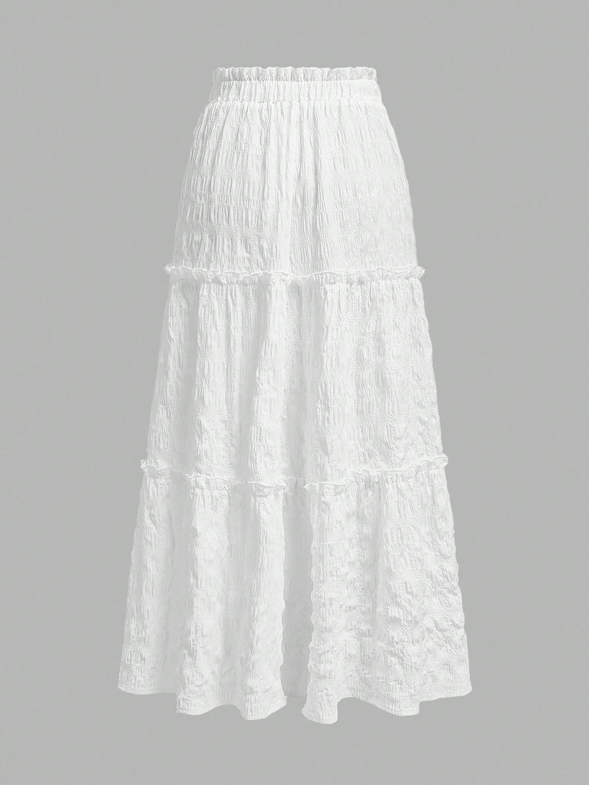 MOD Women's Solid Color Elastic Waist Frill Trim Casual Skirt
