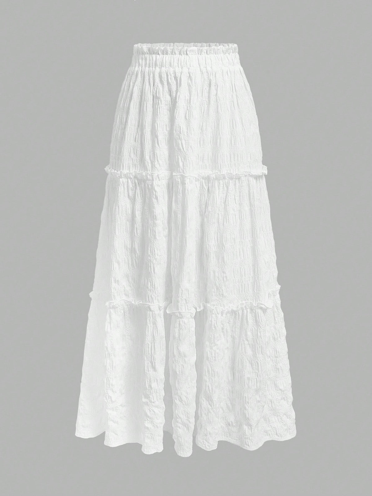 MOD Women's Solid Color Elastic Waist Frill Trim Casual Skirt