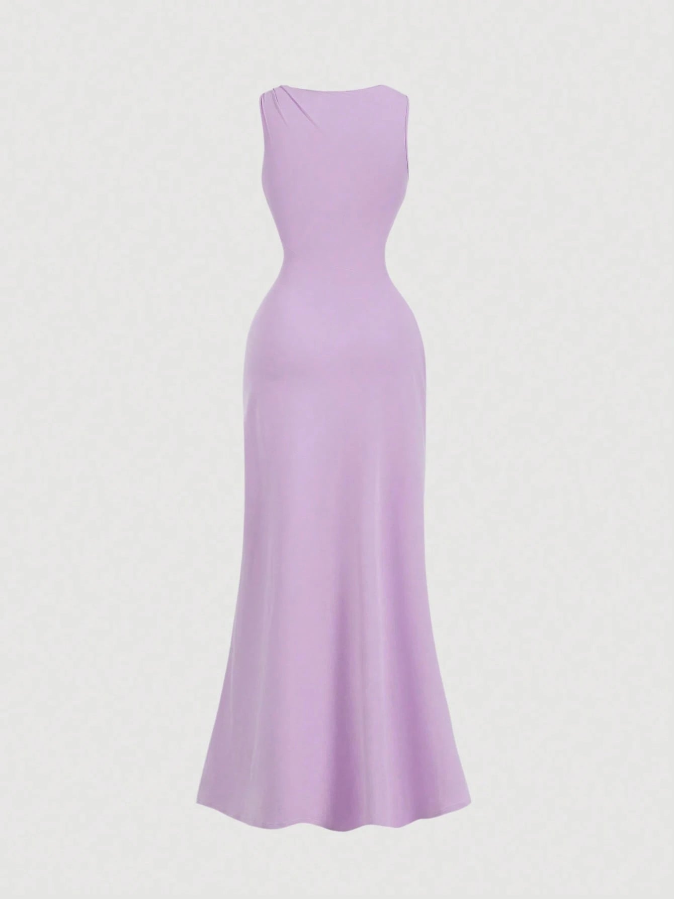 MOD Women's Solid Color Metal Buckle Pleated Asymmetric Fitted Long Dress, Gowns For Formal Occasion Evening Dresses Ladies Dresses,Summer Women