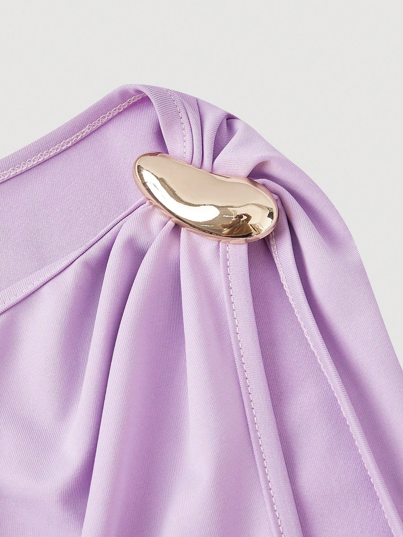 MOD Women's Solid Color Metal Buckle Pleated Asymmetric Fitted Long Dress, Gowns For Formal Occasion Evening Dresses Ladies Dresses,Summer Women