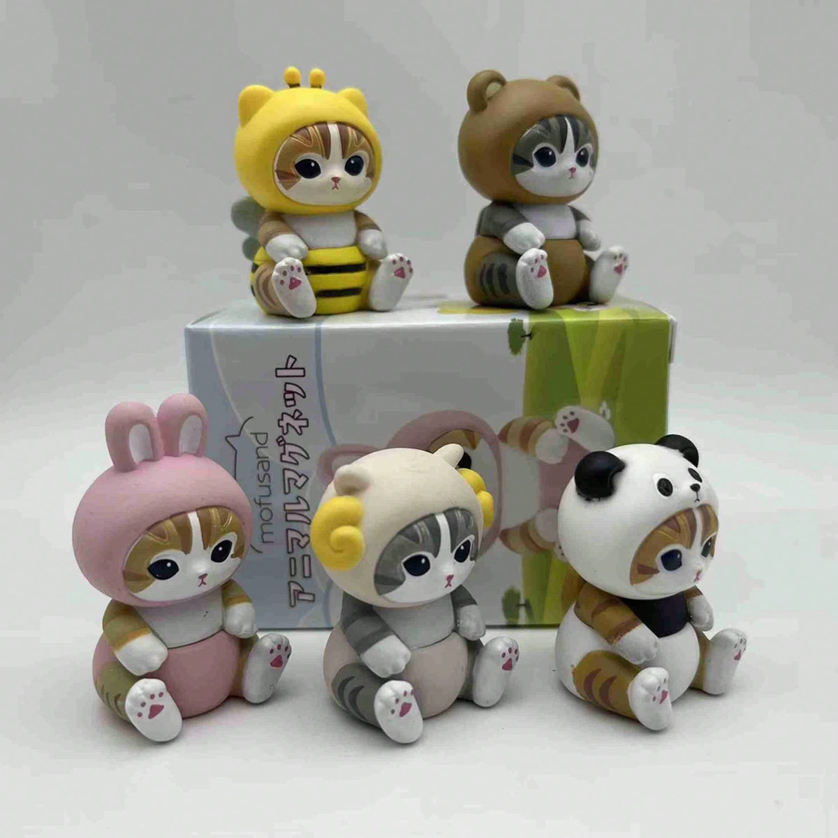 mofusand 1pc Animal Hooded Cat Blind Box, Random Cute Style, Desktop Decoration & Multi-Functional Holiday Gift. (Random Style)