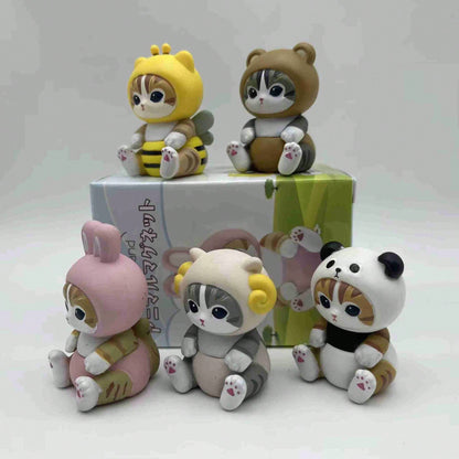 mofusand 1pc Animal Hooded Cat Blind Box, Random Cute Style, Desktop Decoration & Multi-Functional Holiday Gift. (Random Style)