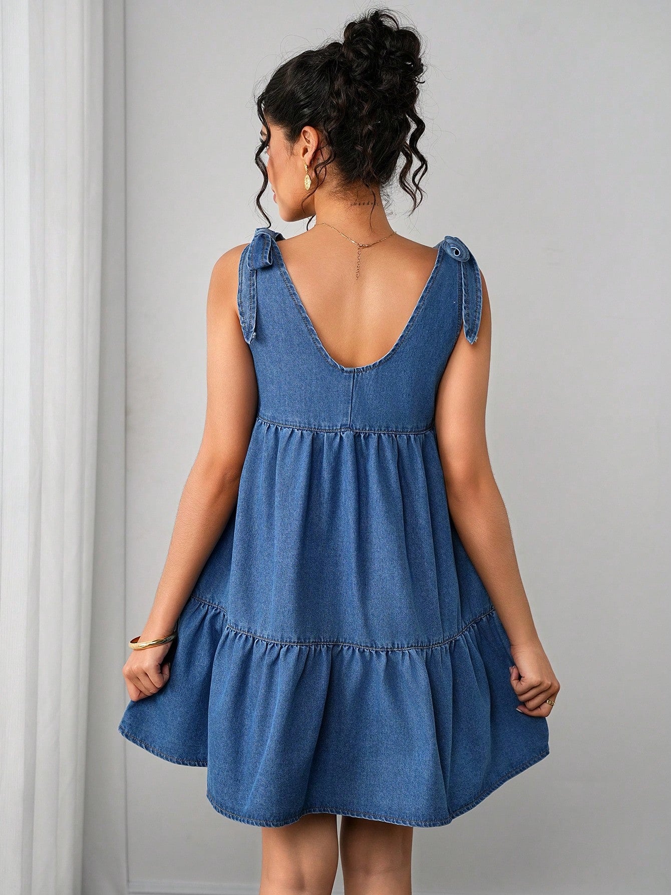 Momance Maternity Denim Jumpsuit Dress For Pregnant Women,Light Blue,Autumn,Casual,Baby Shower,Maternity Fashionable Comfortable Jean Pregnancy Photoshoot
