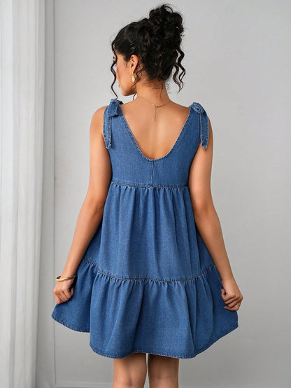 Momance Maternity Denim Jumpsuit Dress For Pregnant Women,Light Blue,Autumn,Casual,Baby Shower,Maternity Fashionable Comfortable Jean Pregnancy Photoshoot