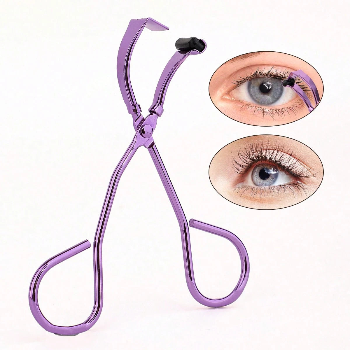 MONKIDS 1pc Mini Detailed Eyelash Curler, Curls Lower Lashes At Outer Corner, Segmented Frameless Curling Assistant, Small Purple Eyelash Curler, Fits Eye Shape Naturally, Compact & Portable Shaping T