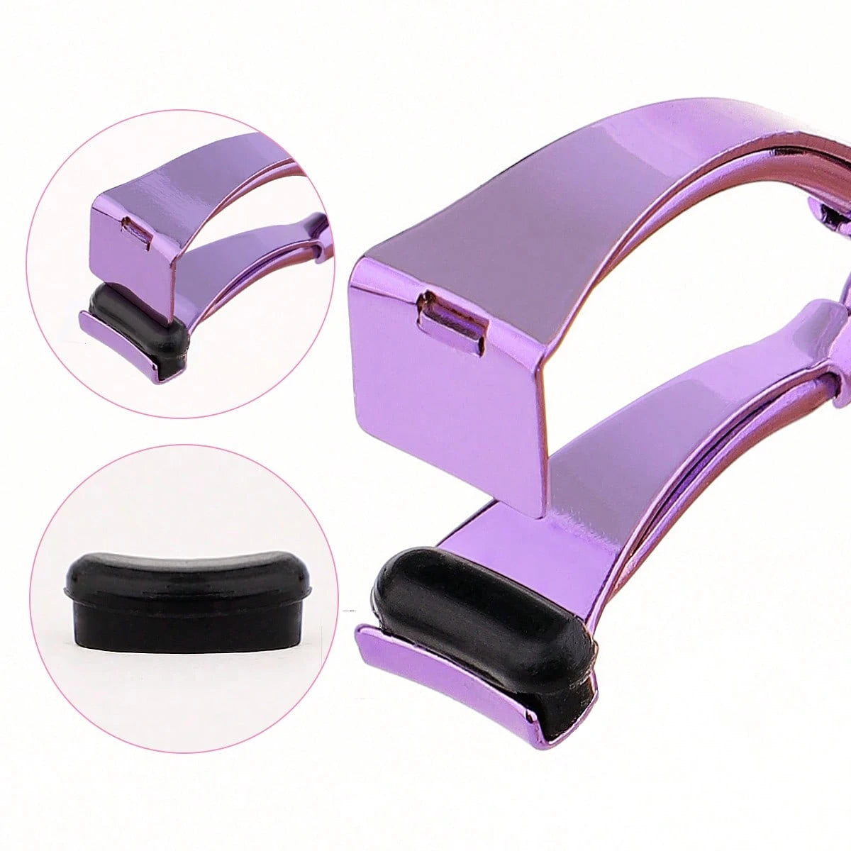 MONKIDS 1pc Mini Detailed Eyelash Curler, Curls Lower Lashes At Outer Corner, Segmented Frameless Curling Assistant, Small Purple Eyelash Curler, Fits Eye Shape Naturally, Compact & Portable Shaping T