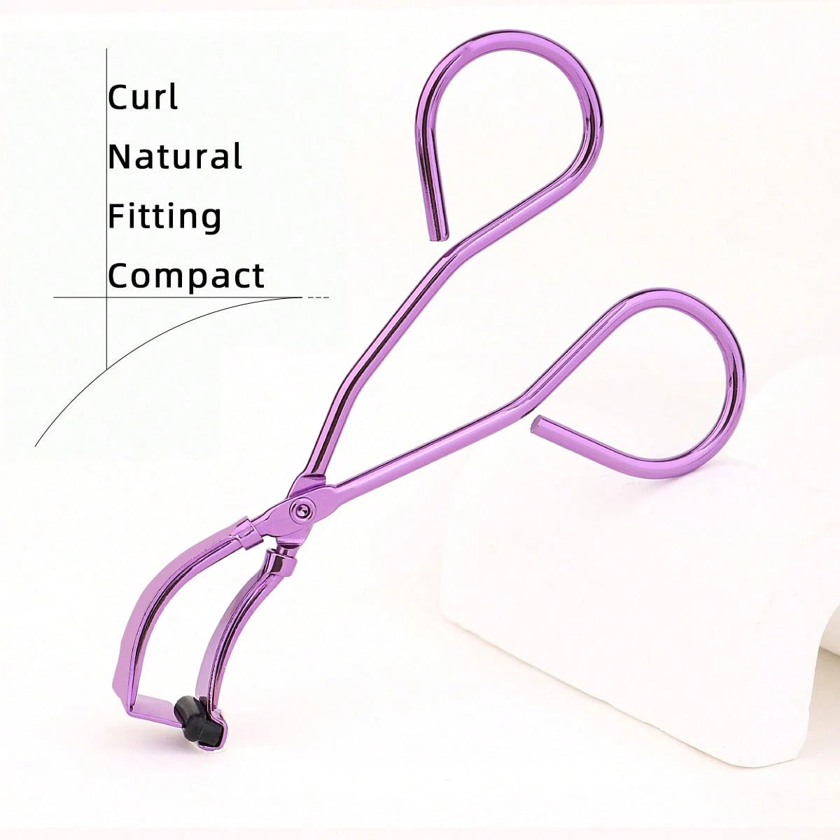 MONKIDS 1pc Mini Detailed Eyelash Curler, Curls Lower Lashes At Outer Corner, Segmented Frameless Curling Assistant, Small Purple Eyelash Curler, Fits Eye Shape Naturally, Compact & Portable Shaping T