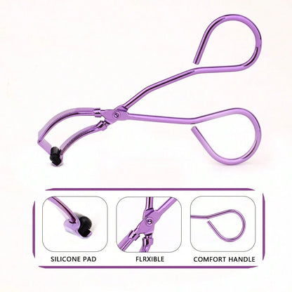 MONKIDS 1pc Mini Detailed Eyelash Curler, Curls Lower Lashes At Outer Corner, Segmented Frameless Curling Assistant, Small Purple Eyelash Curler, Fits Eye Shape Naturally, Compact & Portable Shaping T