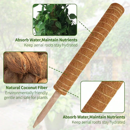 Monstera Plant Support Moss Pole: 2 Pack 16 Inch Stackable Coco Coir Moss Totem Stake Tall Stand Grow Stick Plants Rod Moss Holder For House Live Plant,Indoor Climbing Potted,Vine,Pothos,Philodendron