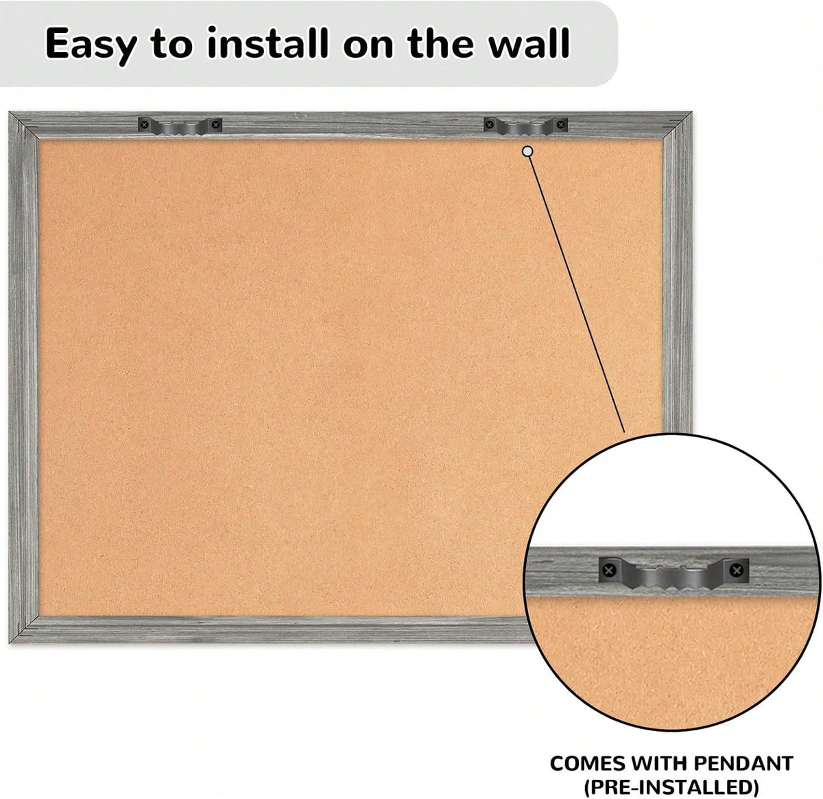 Monthly Whiteboard Calendar &Amp; Corkboard For Wall, Magnetic 17"X13" Dry Erase Board With Gray Wood Framed, 2in1 White Board Cork Board