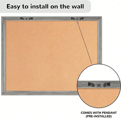 Monthly Whiteboard Calendar &Amp; Corkboard For Wall, Magnetic 17"X13" Dry Erase Board With Gray Wood Framed, 2in1 White Board Cork Board