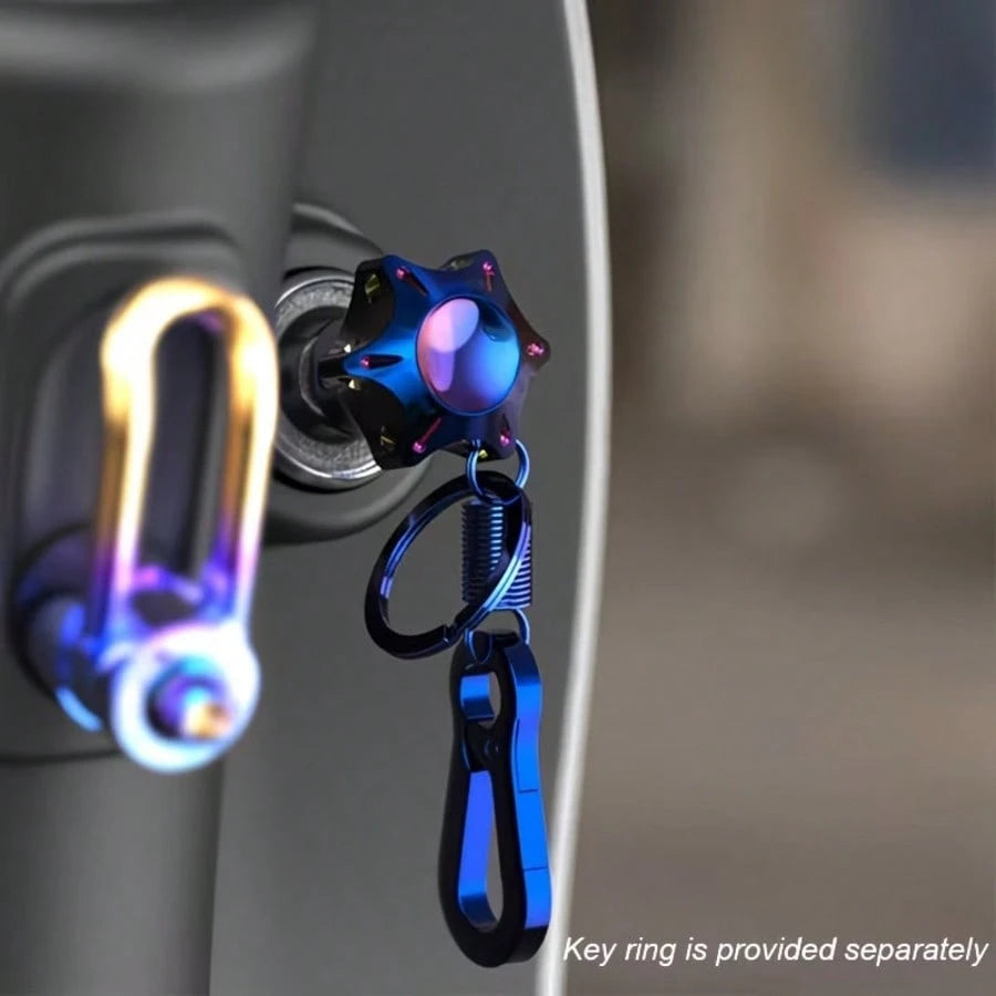 Motorcycle Titanium Alloy Key Head Cover- Blue Black Design, Off-Road Bicycle Accessories, Motorcycle Scooter And Electric Vehicle Modification Accessories Personalized Key Cover Universal Model, Eas