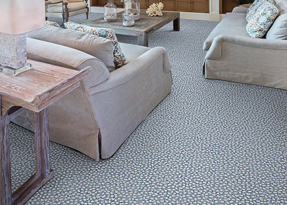 Couristan Custom Stair Runner Mount Kenya Blue Animal Print Stair Runner and Area Rugs CBMK-0001