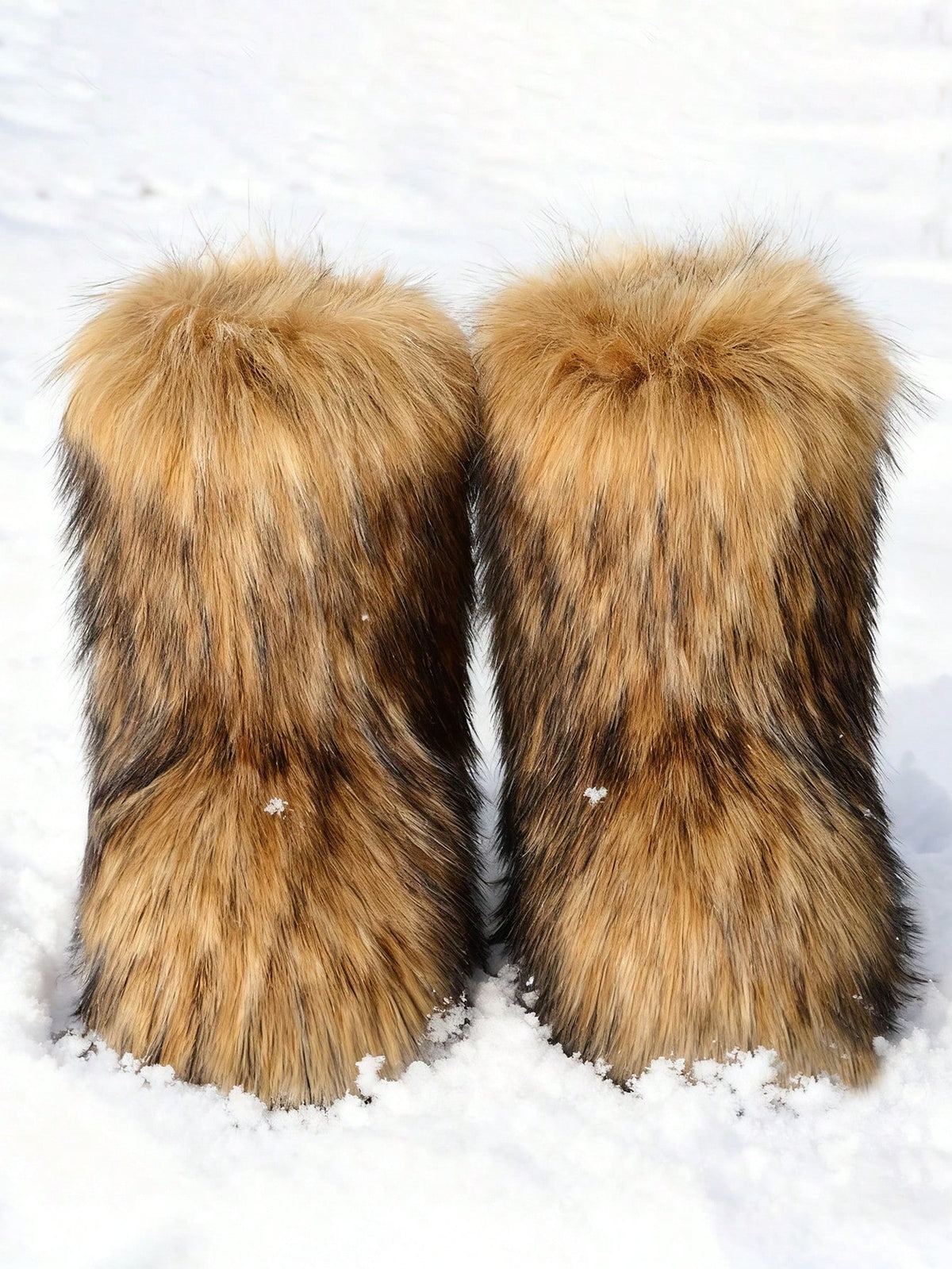 Multi Colored Faux Fur Snow Boots, Christmas And Halloween Role-Playing, Holiday Gifts, Fluffy Winter Party Y2k Warm Women's Boots, Outdoor Boots